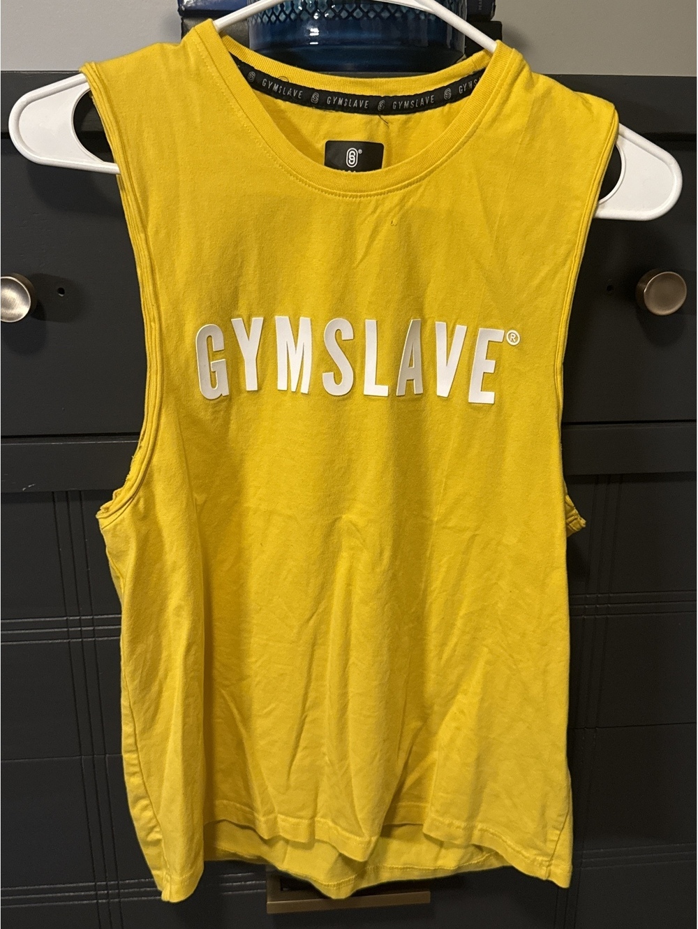 GYMSLAVE Yellow Sleeveless Workout Tank Top Size S